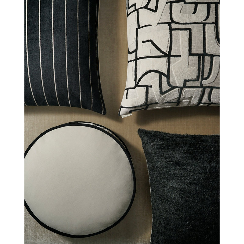 Posh Circle Circular Pillow Cover & Insert, Ivory