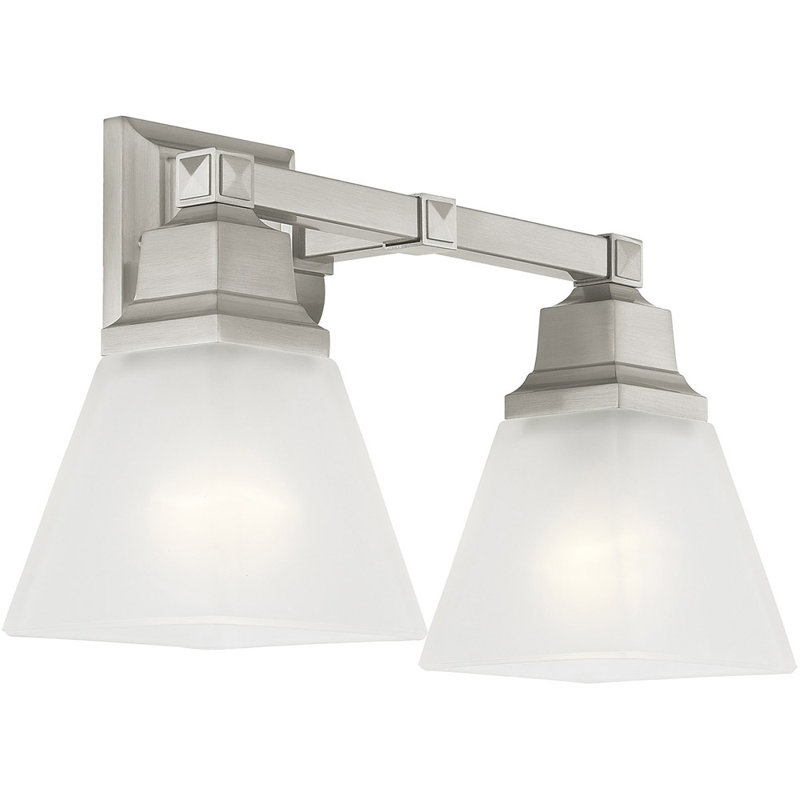 Éclairage pour meuble-lavabo à 2 lumières Melillo, Nickel brossé