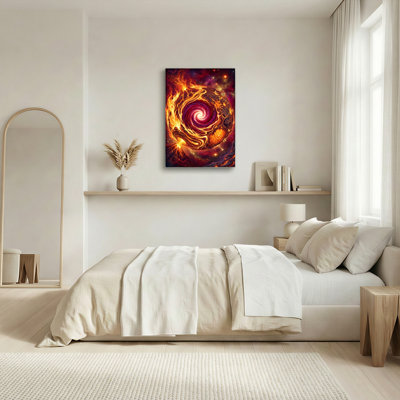 «Gallery Wrap», art mural sur toile pour le salon, la chambre à coucher, le bureau ou le vestibule - décoration murale décorative avec flamme cosmique