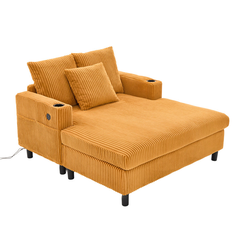Fauteuil inclinable Smart Velours côtelé avec double charge, température de 7 couleurs et fauteuil confortable confortable avec porte-gobelet, Type-c, système de contrôle
