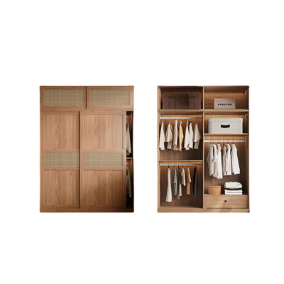 Armoire rétro en rotin tissé classique
