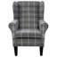Grey Tartan Wingback Armchair