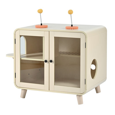 Cat Hidden Litter Box Enclosure With RGB LED Light