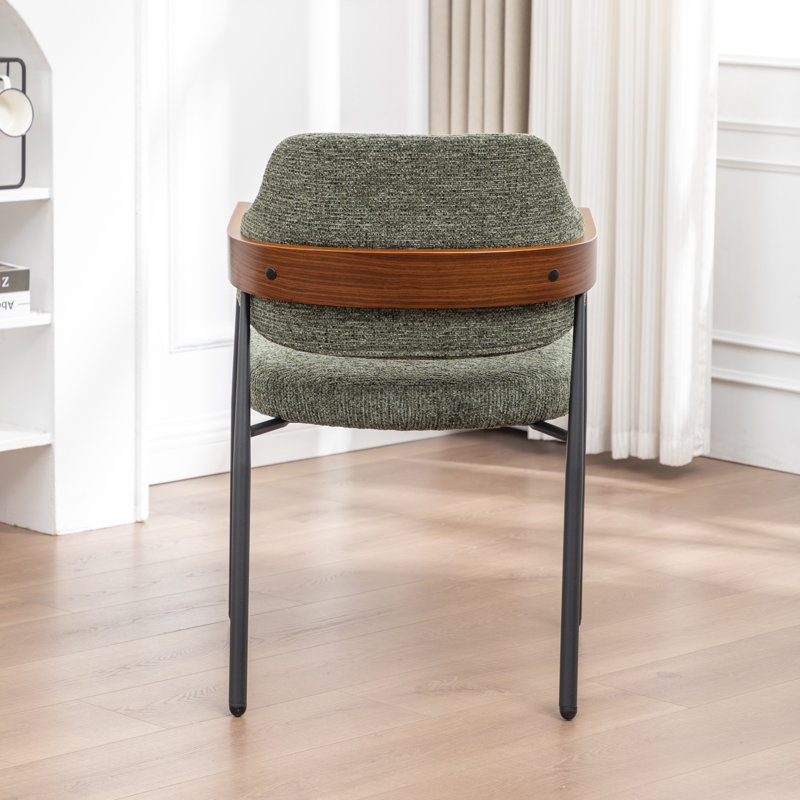 Chaise de salle à manger rembourrée Devane, Vert
