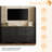 Farmhouse TV Stand for 70" TVs – Wood Grain Sideboard with 2 Drawers & Adjustable Shelves, Rustic Buffet Cabinet, Black-1975004967