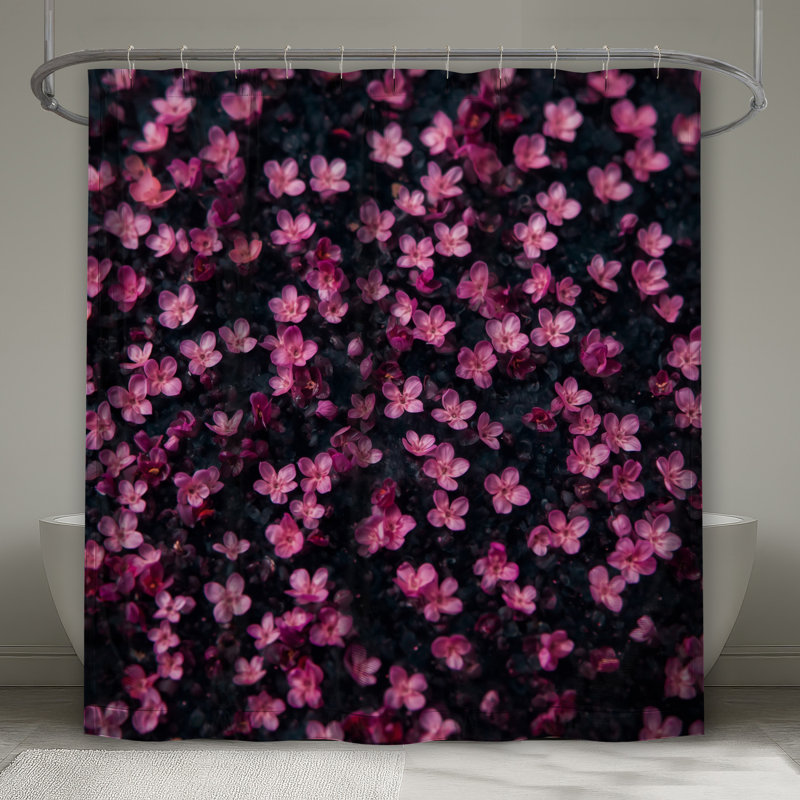 Rideaux de douche roses et minuscules fleurs, 70in W x 72in H