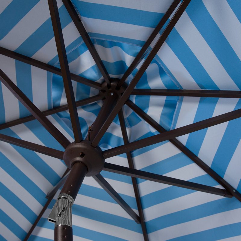 Parasol de plage 11 pi Toucha, Bleu pastel / Blanc