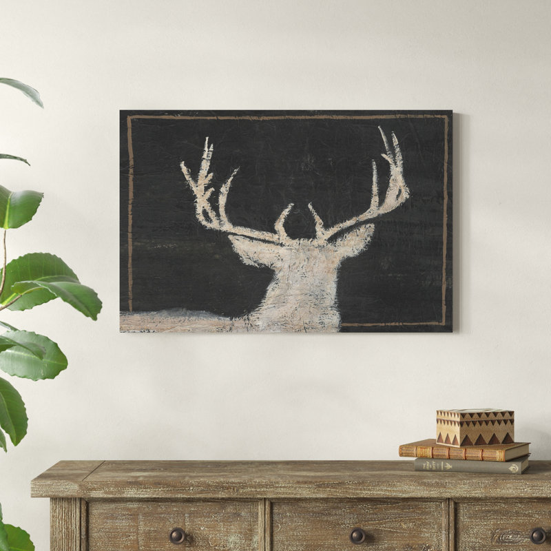 Brow Tine Deer II, H 24 po x l 36 po, Impression encadrée sans passe-partout, Doré