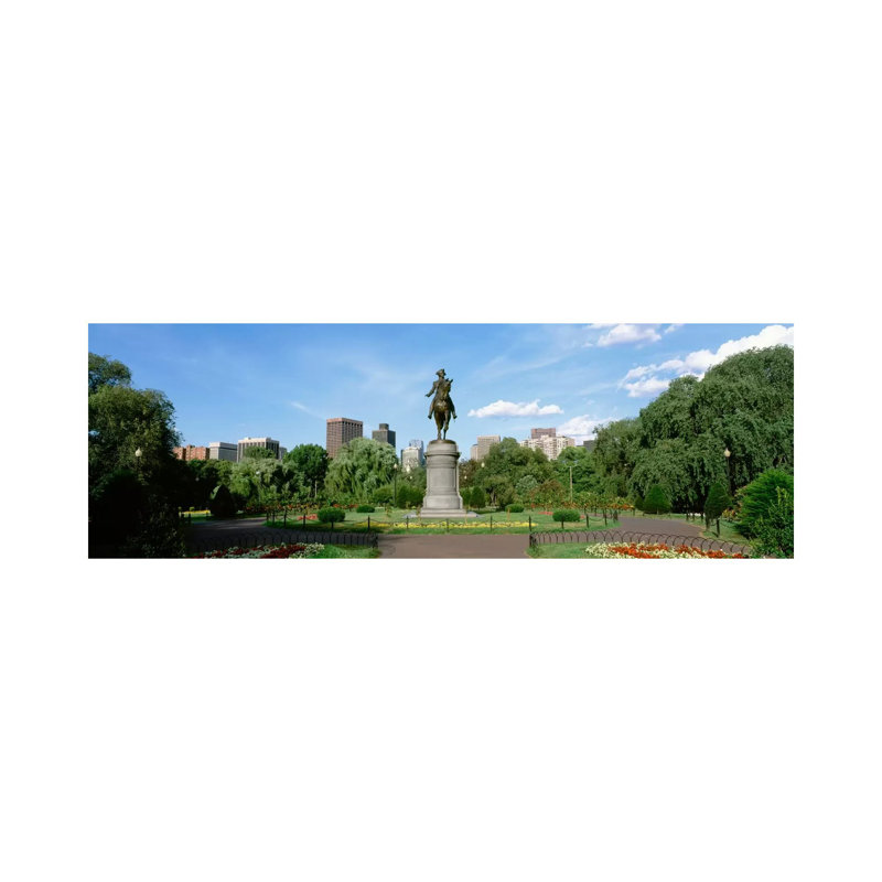 George Washington Equestrian Statue, Boston Public Garden, Boston, Massachusetts, USA - Wrapped Canvas Panoramic Print
