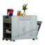Îlot de cuisine cannelé avec armoire de rangement pour poubelle, prise de courant, support de rangement interne, îlots de cuisine roulants sur 5 roues avec 3 tiroirs, 3 supports latéraux ouverts pour poubelle de 10 gallons-1147717413