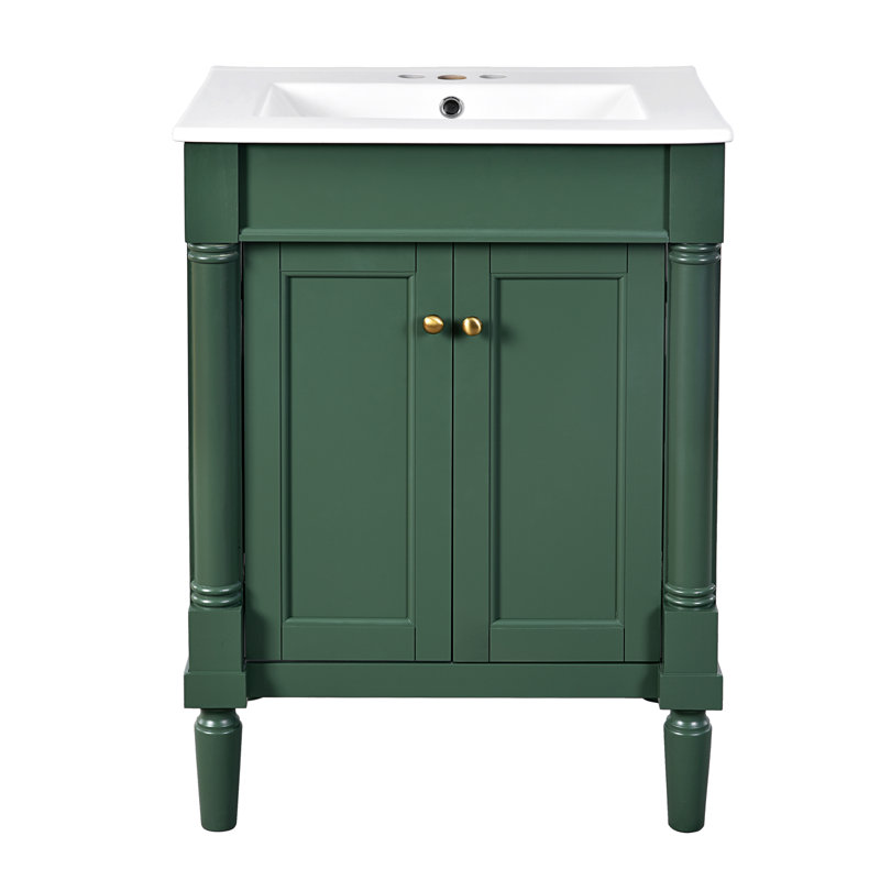 Meuble-lavabo 24 po avec lavabo supérieur, Vert