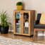 Armoire de rangement 2 portes Bloom au fini brun chêne, H 32,77 po x l 23,27 po x P 12,21 po