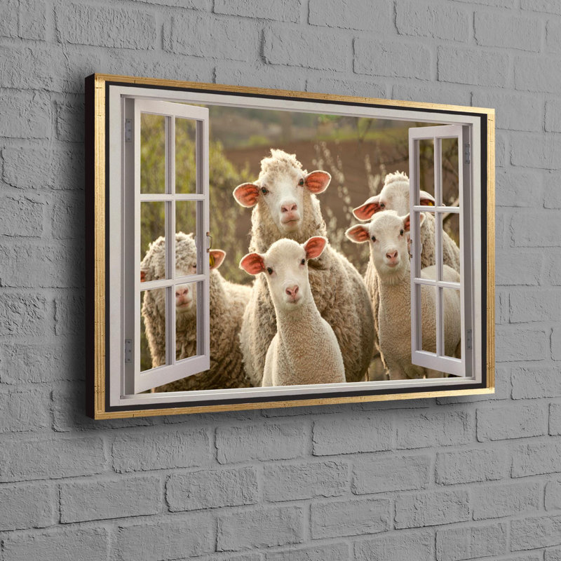 Print on Canvas, Framed Print without Mat, Gold, 40 cm H x 60 cm W