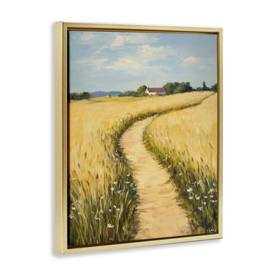 Art mural sur toile Meadow Lined Country Path, design par Franklyn Gregory