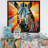 «Zebra Geometric Zebra Abstraction I», reproduction d'art sur toile-92010130-92010131