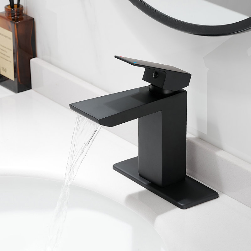 Single-Hole Bathroom Faucet with Drain Assembly, Single-handle Bathroom Sink Faucet