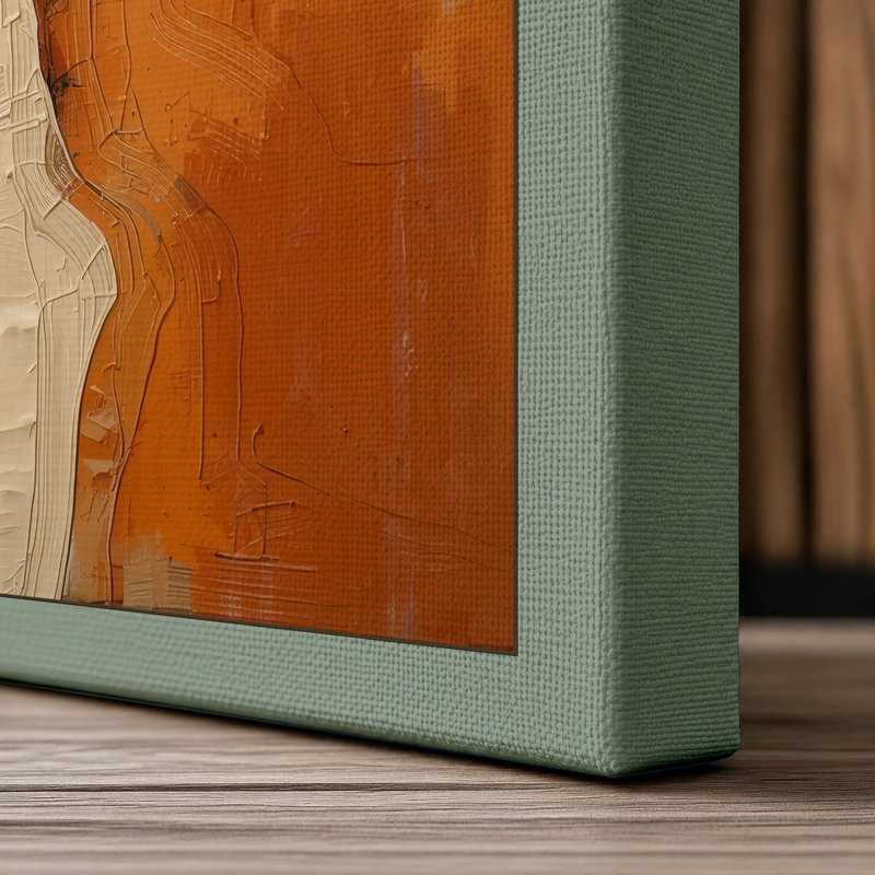 Earth Divided Abstract - Wrapped Canvas, 18x12 - 45.7 x 30.5 cm, Sage Border