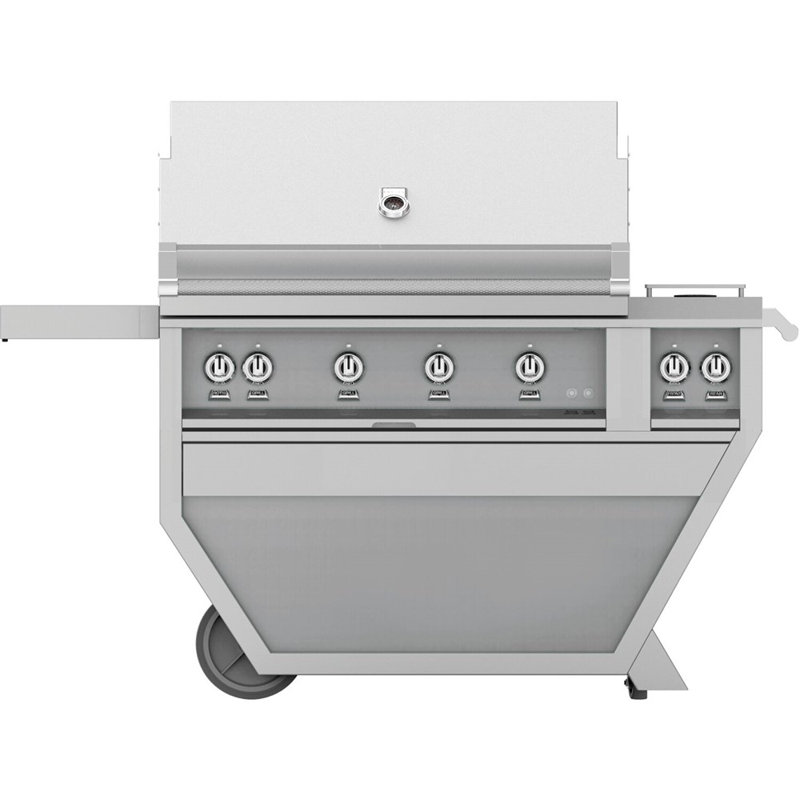 Barbecue 42 po et chariot de luxe, 4 brûleurs à treillis, rôtissoire, Propane liquide