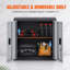Armoire murale pliable en métal avec tablette réglable, capacité de 240 lb, portes magnétiques pour le garage et le rangement à la maison