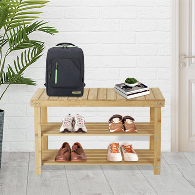 Étagère à chaussures en bois massif 27,5 po Hofitlead