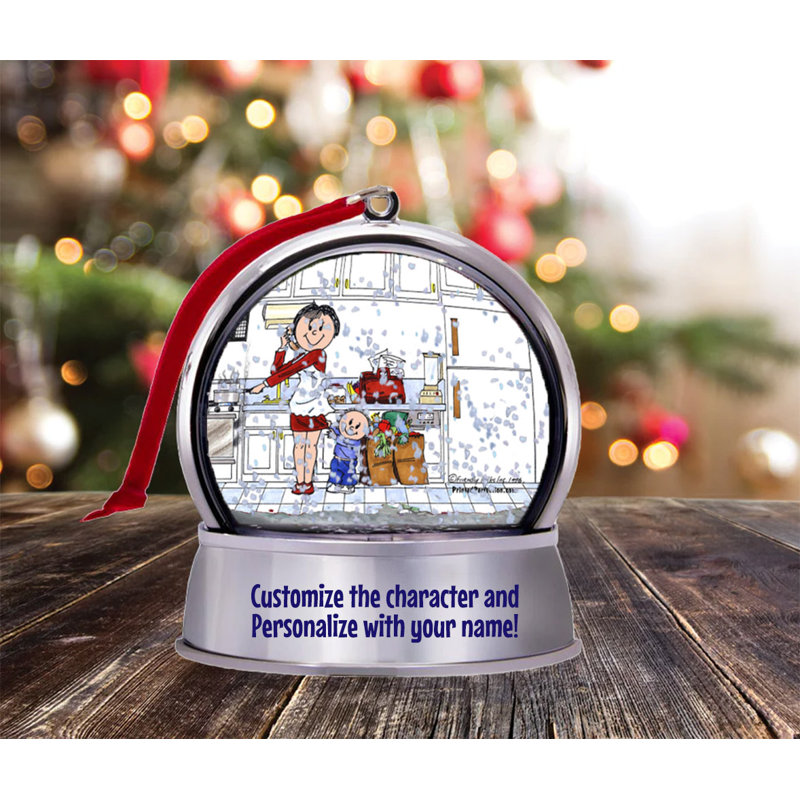 Magnet de boule à neige «Folks Mom» personnalisé - grand cadeau!, Oui