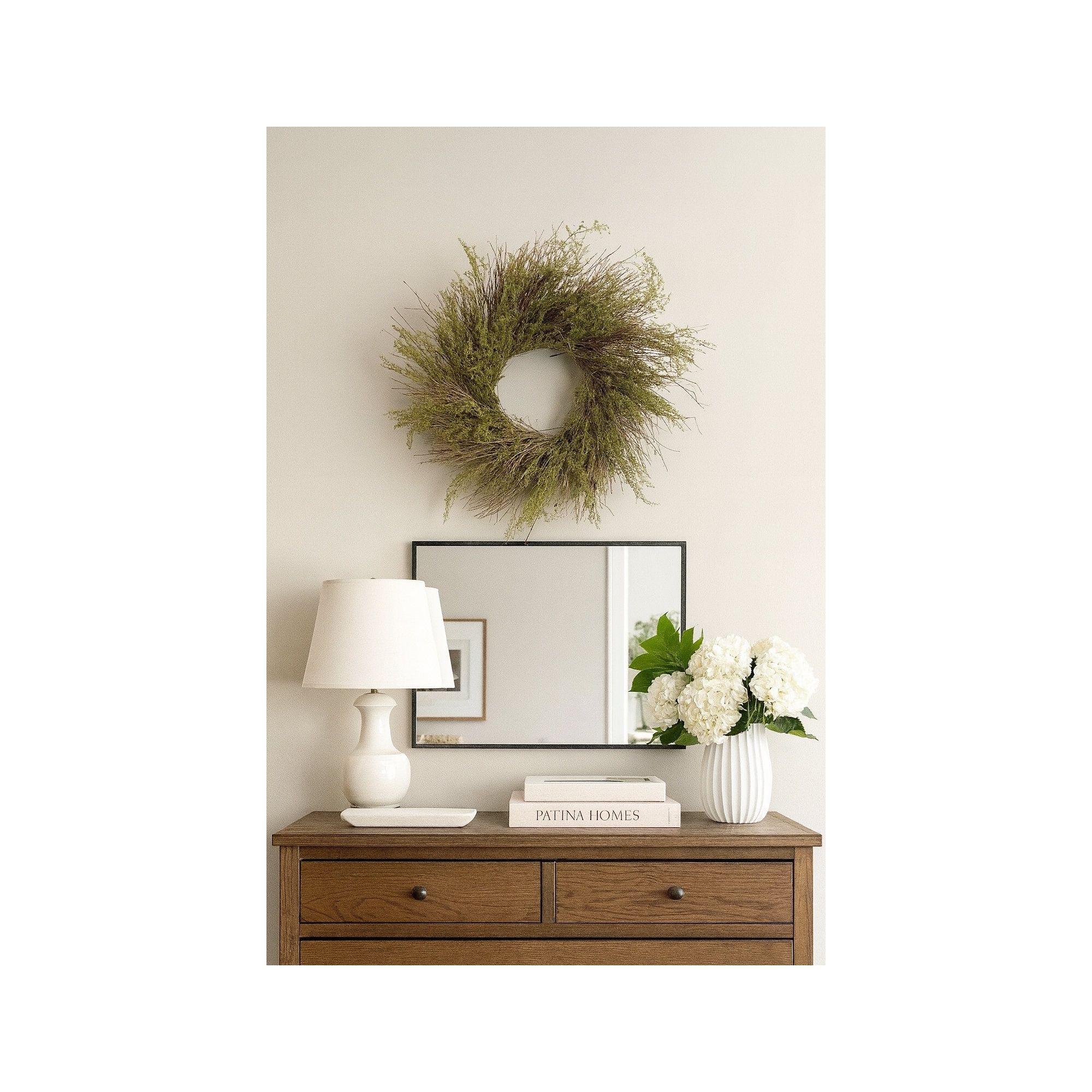 Dried Twigs and Sweet Annie Spring Wreath, 22" W x 22" H x 5" D