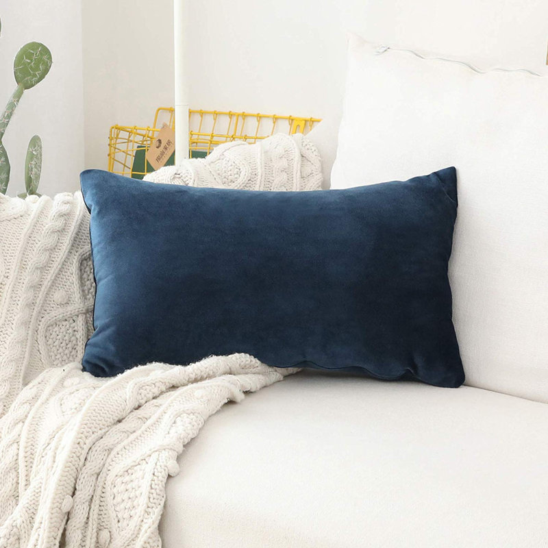 Payson lumbar pillow cover, Dark Blue, 12" H x 20" W