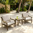 Marlo Teak Outdoor Two-person Patio Set With Cushions And Side Table