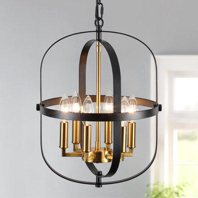 6-Light Cage Farmhouse Chandelier Rustic Kitchen Island Chandelier For Dining Room Entryway Foyer Bedroom Hallway