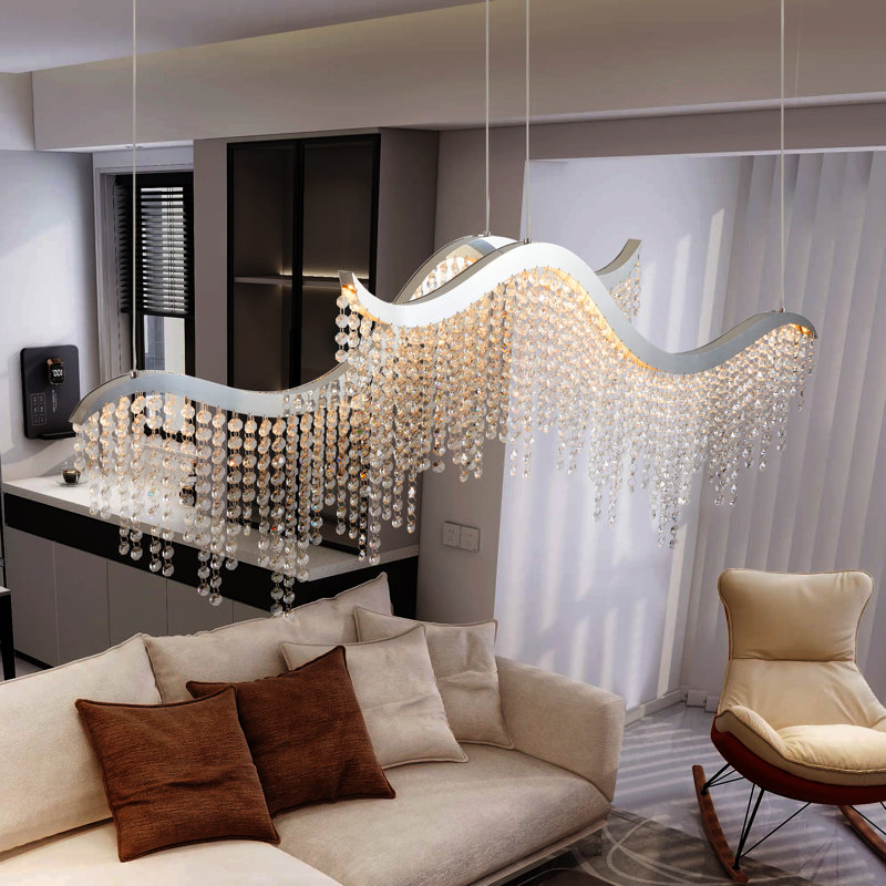 1-LED chrome dimmable transparent crystal Chandeliers