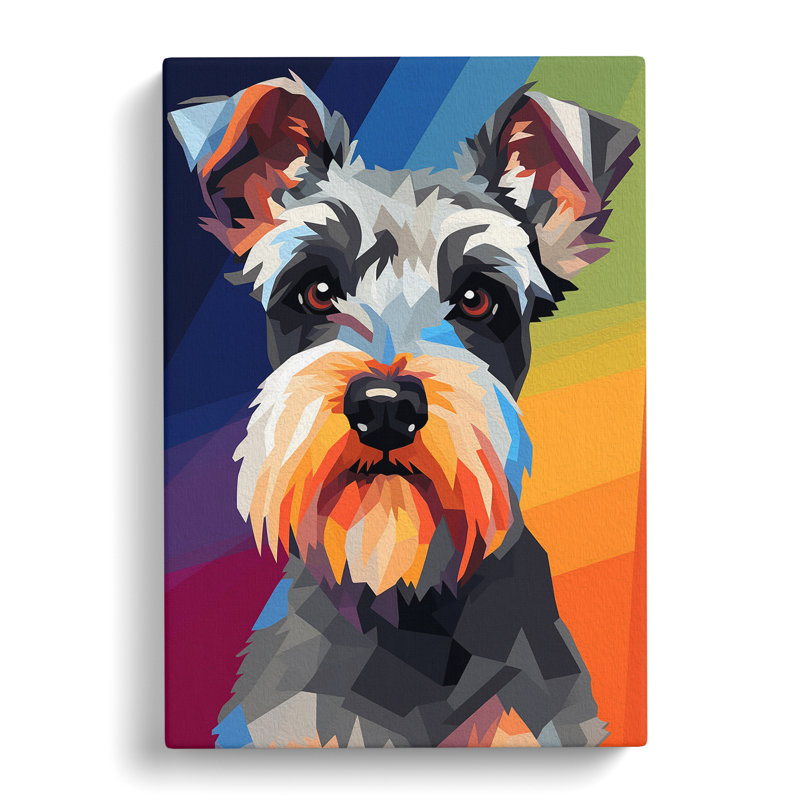 Schnauzer Minimalism - Wrapped Canvas, 50cm H x 35cm W x 3cm D