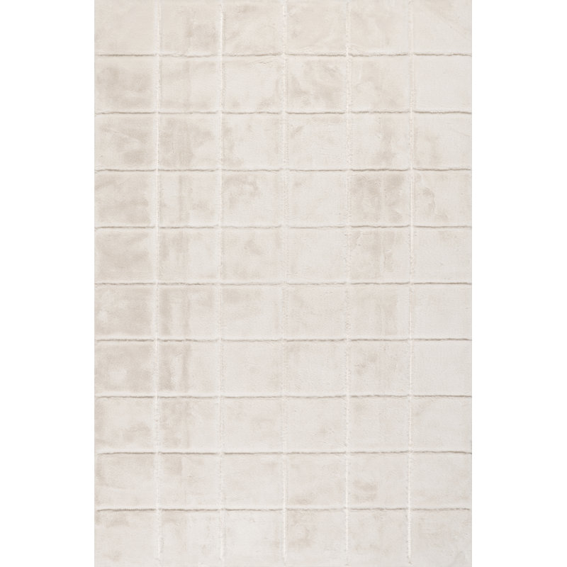 Tessera Grid Plush Cloud Washable Rug, Rectangle 8' x 10'