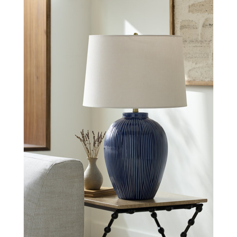 Lampe de table Pilypas, Beige, Bleu