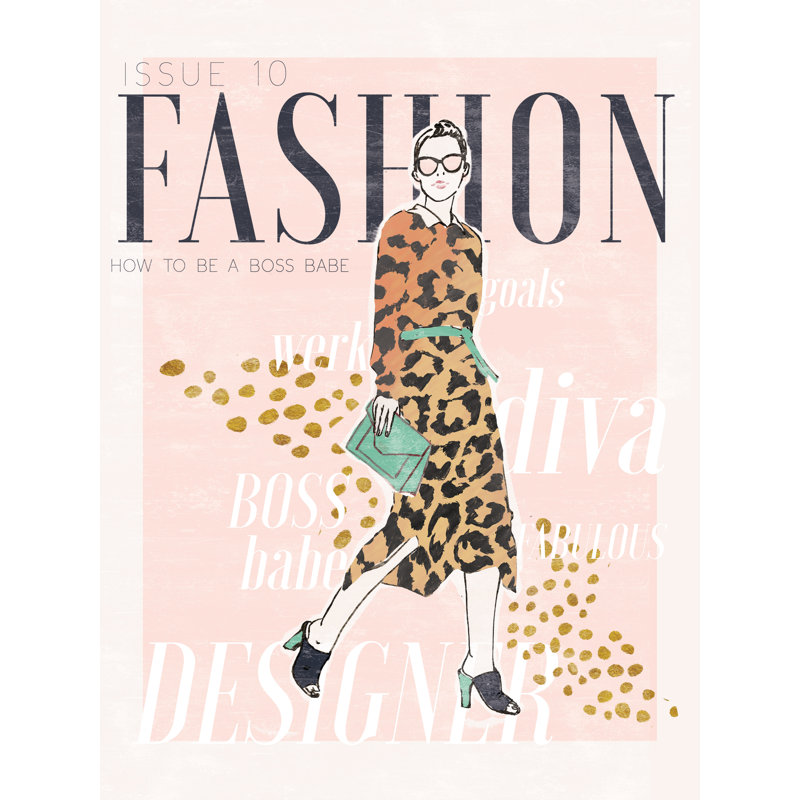 Couverture de magazine de mode - peinture sur toile tendue, H 36 po x l 24 po