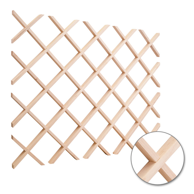 28 Bottle Solid Wood Wall Mounted Wine Bottle Rack in Natural