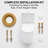 Dual Flush One Piece Toilet, 1.1/1.6 GPF Siphon Jet Flush, Soft Closing Quick-Release PP Seat, MAP 800g, Skirted Design, High-Fired Ceramic (1380°C)