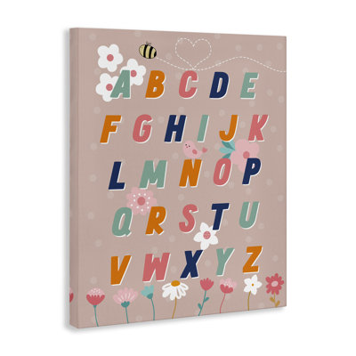 "Alphabet with Florals", art mural sur toile par Daniela Santiago