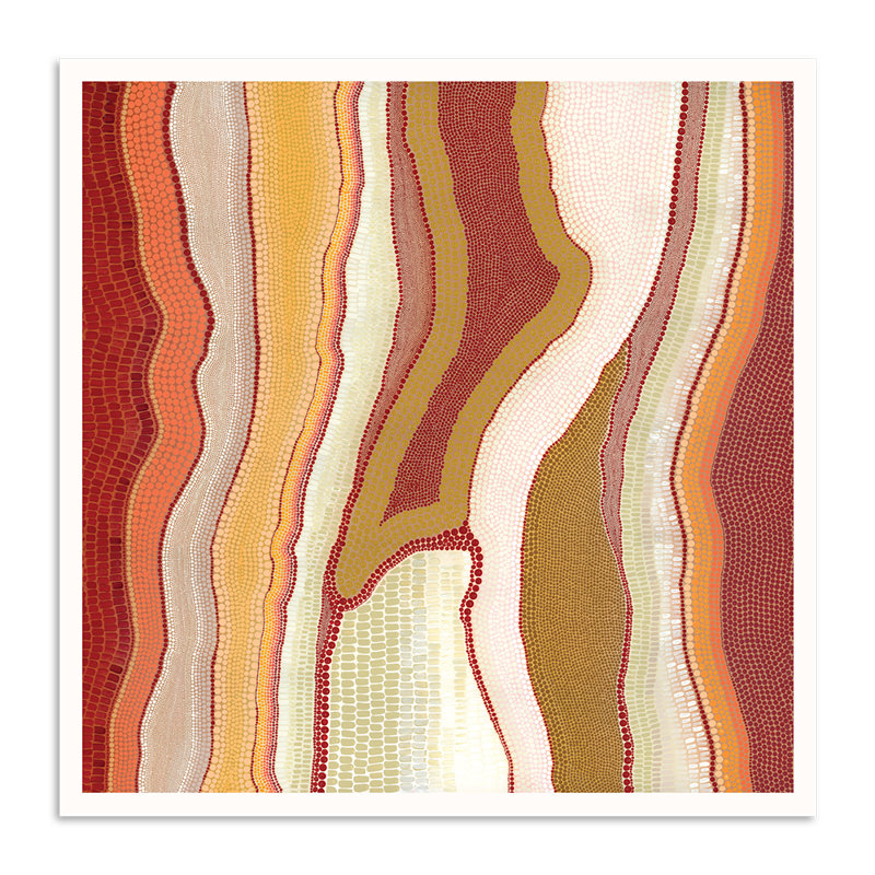 Garraroon - Sunset by Kamilya Lowana White - Print, 66cm H x 66cm W, Paper