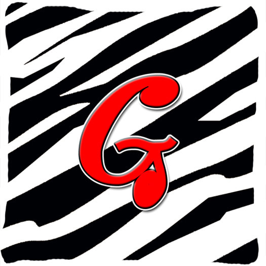 Monogramme initiale Zebra intérieur/extérieur Throw Pillow, G