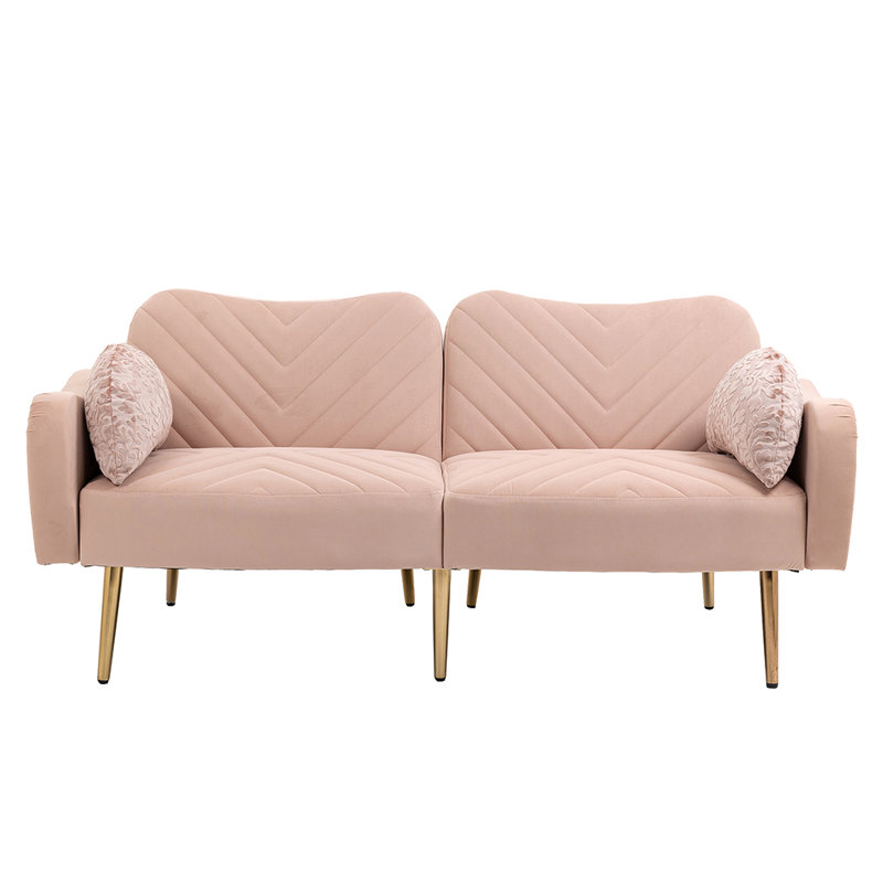Milvi 64.96'' Reception Sofa, Light Pink