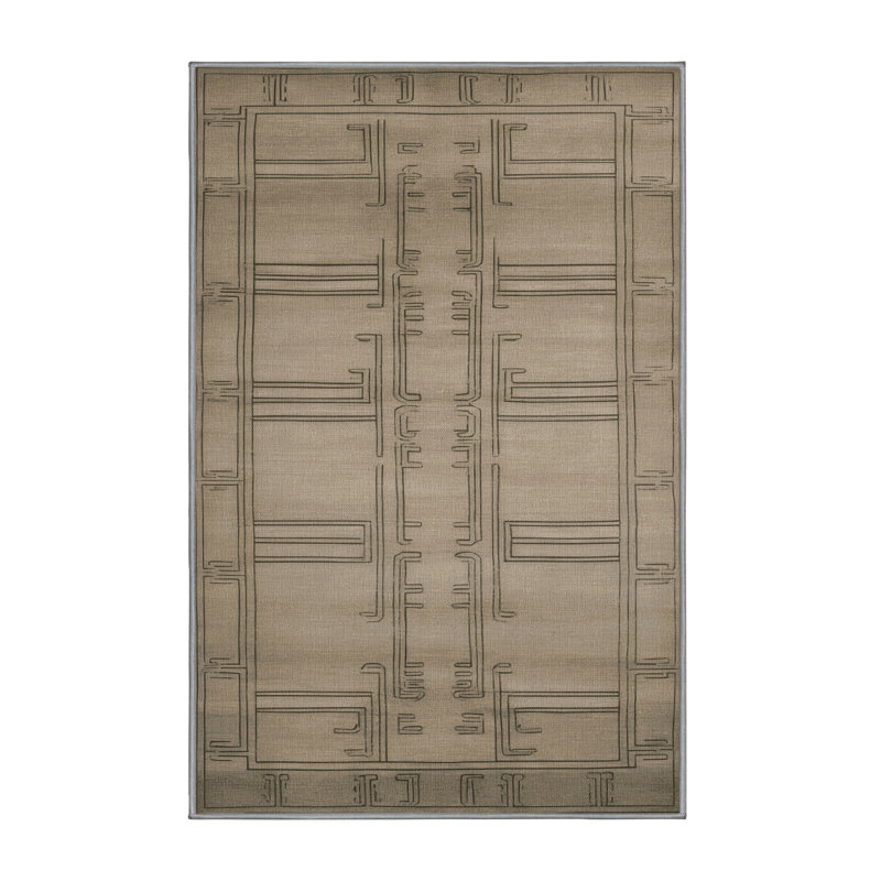 Tapis gris art déco lavable à la machine