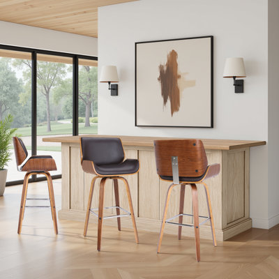 Tabouret de bar pivotant à hauteur de comptoir ou à hauteur de bar Tyler 