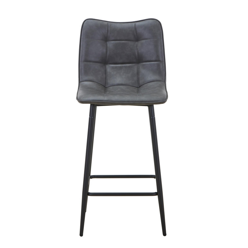 Upholstered Faux Leather Bar Stool