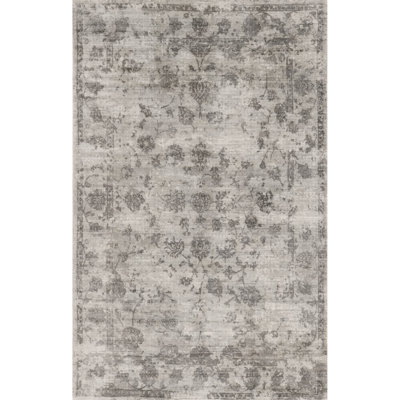Overbey Abstract Handmade Hand Knotted Gray Area Rug