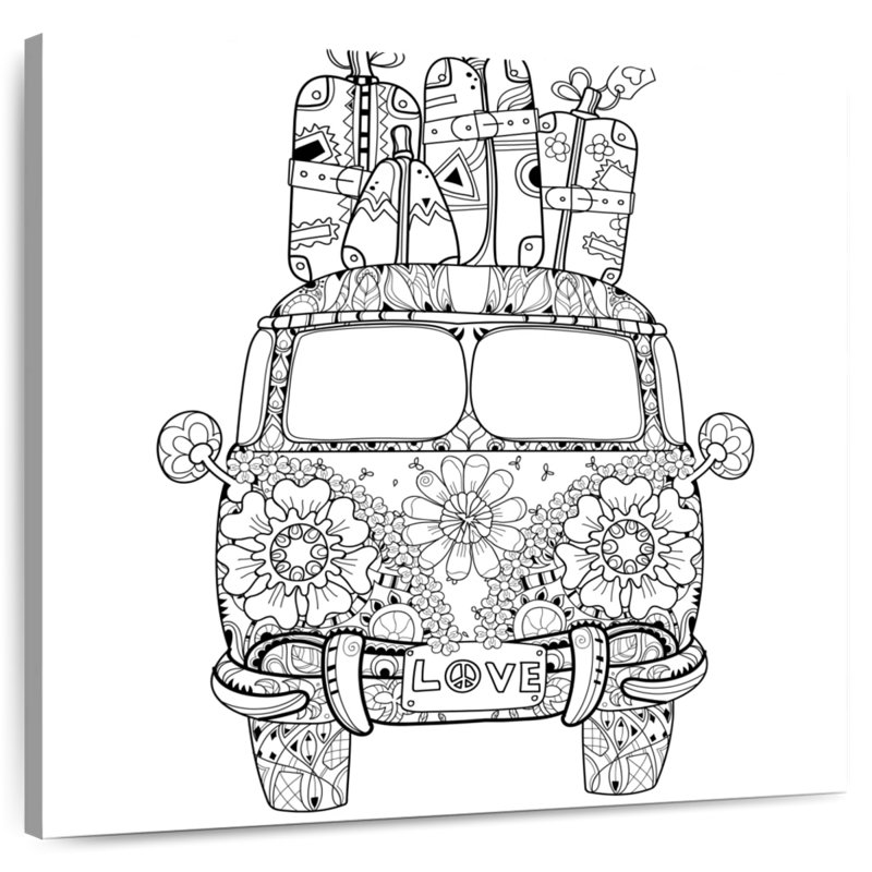 Floral Van, H 16 po x l 16 po