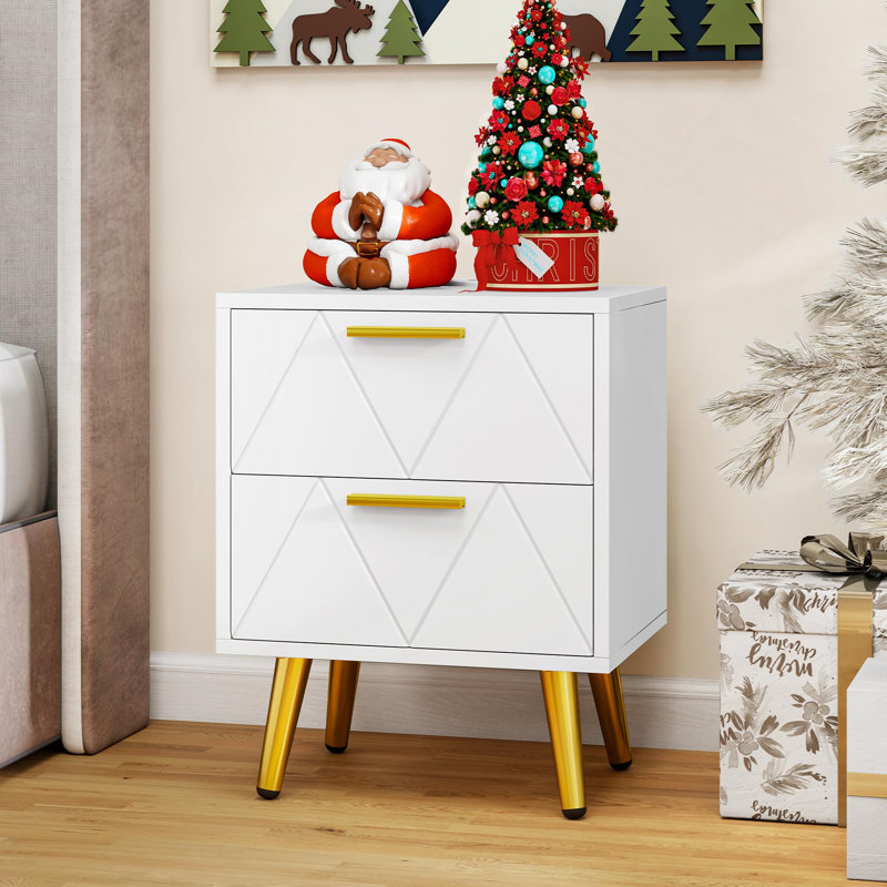 40cm W Metal Bedside Table