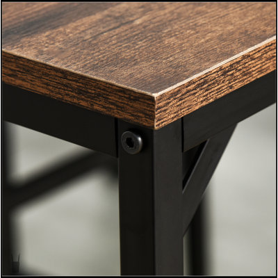 5-Piece Industrial Dining Table Set, Bar Table & 4 Stools, Durable And Stylish For Modern Kitchens And Entertaining Spaces by 17 Stories