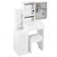 Petite coiffeuse 29,2 po avec tabouret de chevet gauche + tabouret rembourré, 2 blocs d'alimentation CA + 2 ports USB, support pour séchoir à cheveux, très grand miroir à DEL coulissant à contrôle tactile, changement de luminosité tricolore, réglage de la luminosité-1077877856