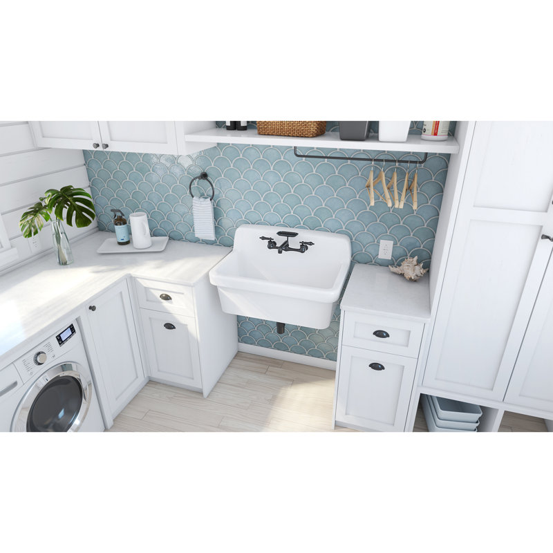 Évier utilitaire l 30 po x H 17 3/4 po Sapphire, blanc