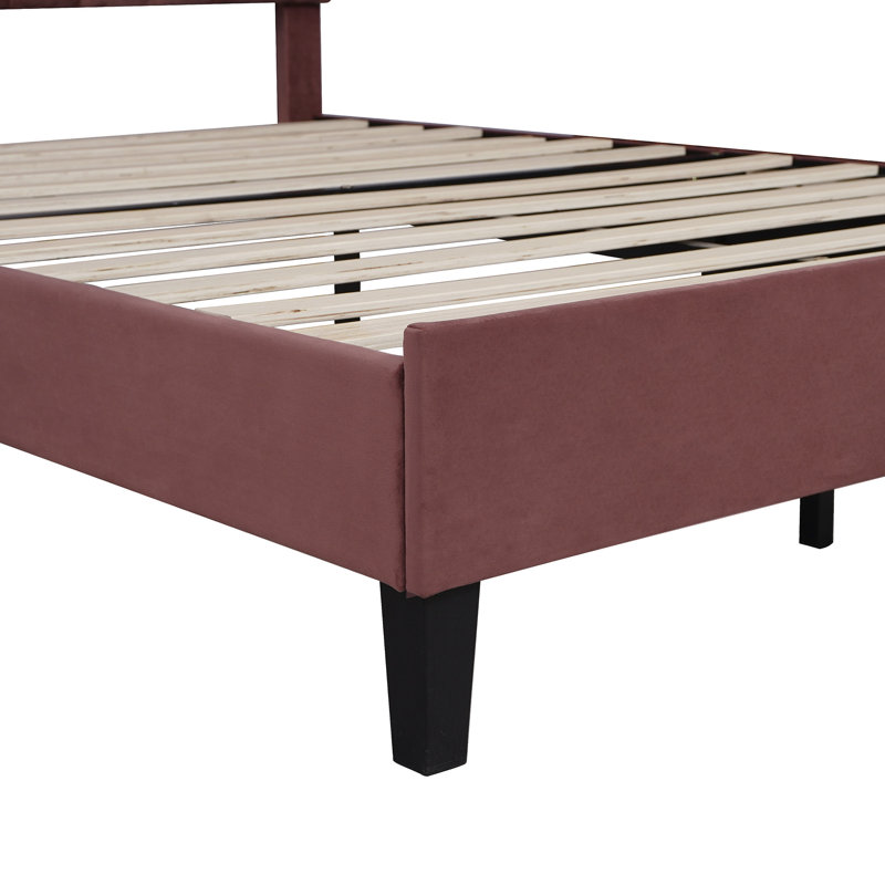 Penngrove Upholstered Bed, European Double (140 x 200cm), Red